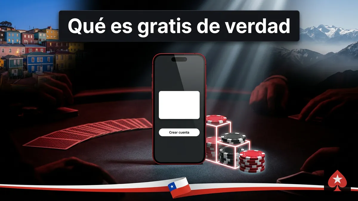 Escalera de fichas que muestra qué es gratis de verdad en PokerStars Chile