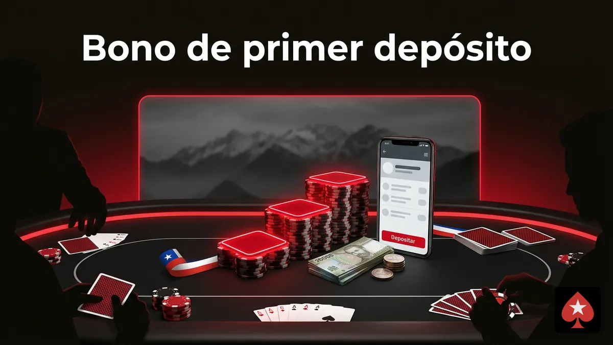 Escalera del bono de primer depósito en PokerStars Chile