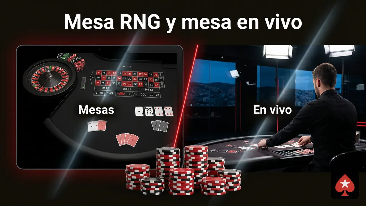 Comparación entre mesa RNG y mesa en vivo en el casino de PokerStars Chile
